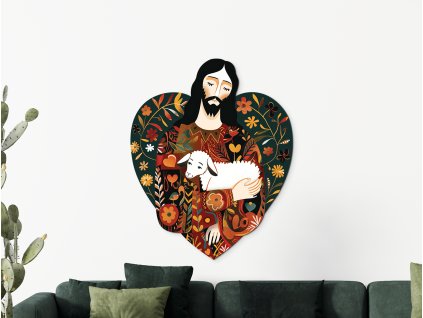 Obraz V srdci Dobrého pastiera (Kép mérete 100 x 80,5 cm, Felületkezelés 3D)