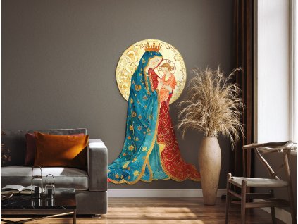 Obraz na stenu Matka Božia s Dieťaťom (Kép mérete 150 x 111 cm, Felületkezelés 3D)