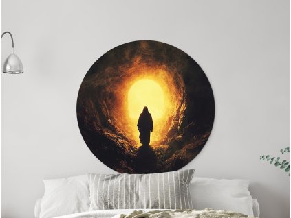 Okrúhly obraz na stenu Svetlo vzkriesenia (Kép mérete 89 x 89 cm, Felületkezelés 3D)