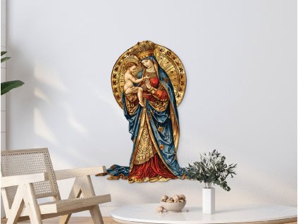 Obraz na stenu Zlatá Madona s Dieťaťom (Kép mérete 105 x 79,5 cm, Felületkezelés 3D)