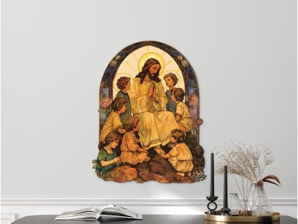 Obraz Nechajte maličkých prísť ku mne (Kép mérete 100 x 80 cm, Felületkezelés 3D)