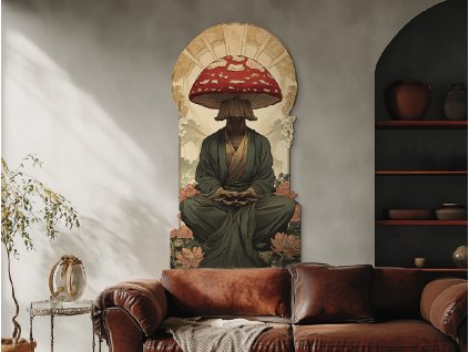 Obraz Mních z ríše húb (Kép mérete 130 x 67 cm, Felületkezelés 3D)