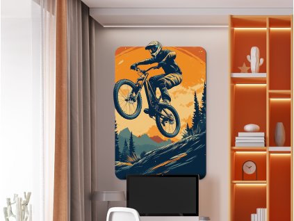 Obraz na stenu Na bicykli v teréne (Kép mérete 110 x 73,5 cm, Felületkezelés 3D)