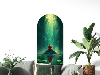 Obraz Meditácia na jazere (Kép mérete 130 x 65 cm, Felületkezelés 3D)