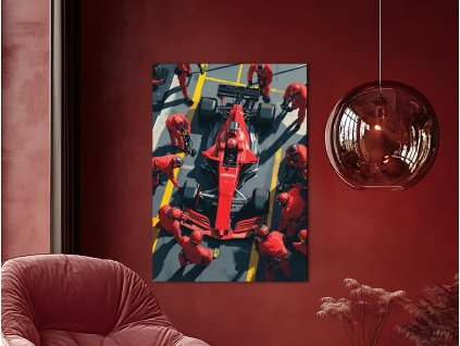 Obraz F1 - tímová práca (A kép mérete A1, A keret színe Bez rámu, Felületkezelés 3D)