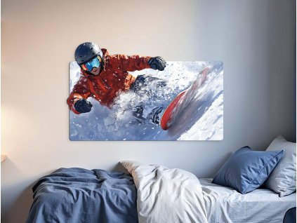 Obraz na stenu Jazda snowboardistu (Kép mérete 67 x 105 cm, Felületkezelés 3D)