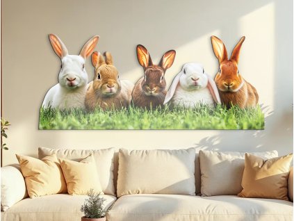 Obraz na stenu Zajace (Kép mérete 60 x 42,5 cm, Felületkezelés 3D)