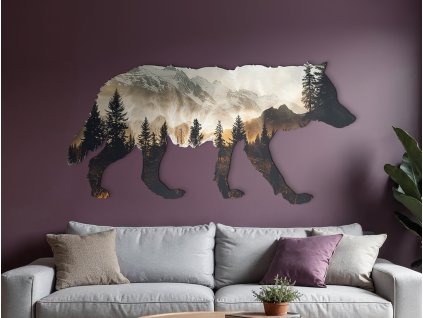 Obraz na stenu Vlčí horizont (Kép mérete 64,5 x 130 cm, Felületkezelés 3D)