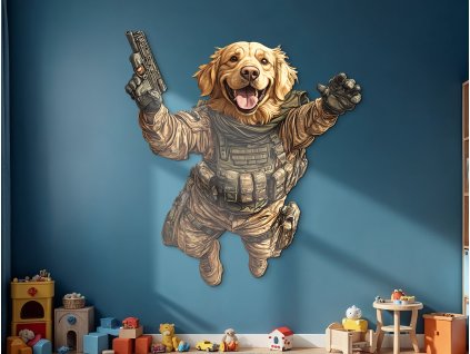 Obraz na stenu Taktický retriever (Kép mérete 90 x 83,5 cm, Felületkezelés 3D)