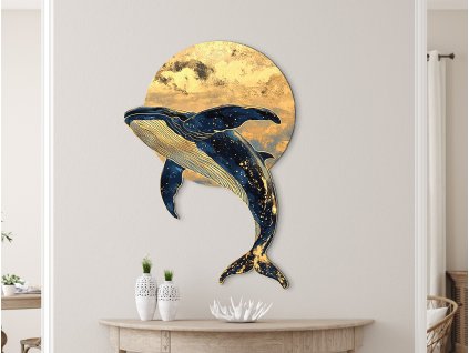 Obraz na stenu Mesačná veľryba (Kép mérete 130 x 89 cm, Felületkezelés 3D)