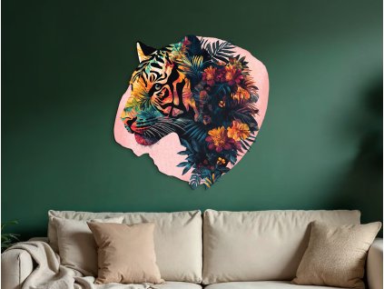 Dekorácia Nežný tiger (Kép mérete 89 x 89 cm, Felületkezelés 3D)
