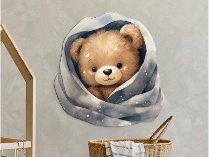 Detský obraz Zababušený medvedík (Kép mérete 89 x 85,5 cm, Felületkezelés 3D)
