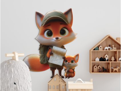 Detský obraz Líšky cestovateľky (Kép mérete 100 x 79 cm, Felületkezelés 3D)