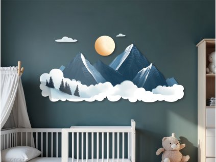 Nástenná dekorácia Slnečné hory (Kép mérete 86 x 180 cm, Felületkezelés 3D)