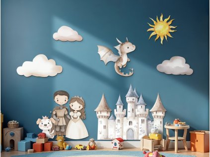 Dekorácia na stenu Dračie kráľovstvo (Kép mérete 146 x 180 cm, Felületkezelés 3D)