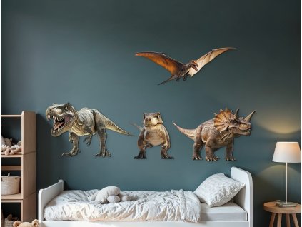 Sada nálepiek na stenu Svet dinosaurov (Kép mérete 130 x 200 cm, Felületkezelés 3D)