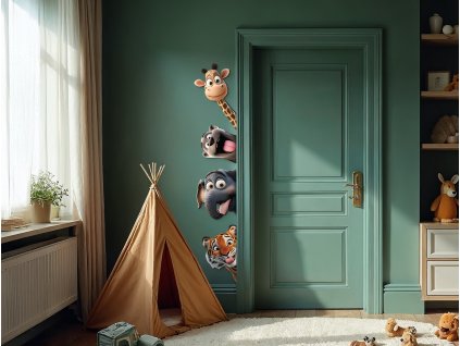 Dekorácia do detskej izby Bláznivé zvieratká (Kép mérete 200 x 40 cm, Felületkezelés 3D)