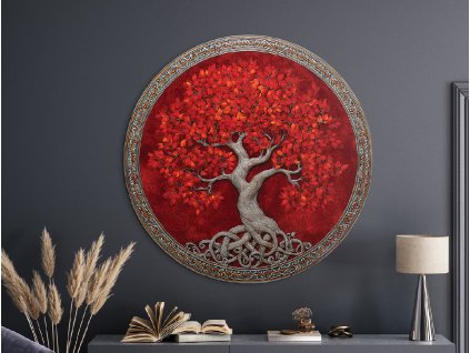 Okrúhly Strom života Keltský svet (Kép mérete 90 x 90 cm, Felületkezelés 3D)