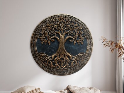 Okrúhly Strom života Korene sily (Kép mérete 45 x 45 cm, Felületkezelés 3D)
