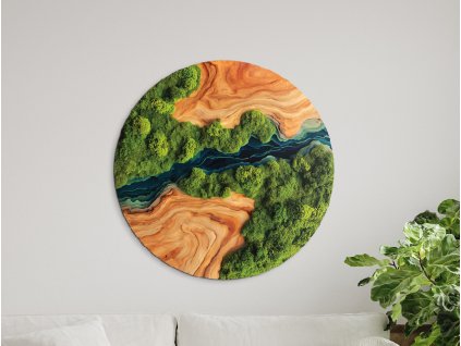 Tlačený machový obraz Vyváženosť (imitácia) (Kép mérete 89 x 89 cm, Felületkezelés 3D)