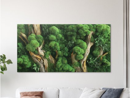 Machový obraz Zelená sviežosť (UV tlač) (Kép mérete 66 x 130 cm, Felületkezelés 3D)
