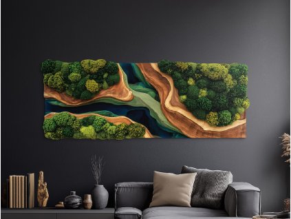 Tlačený machový obraz Prelínanie (imitácia) (Kép mérete 66 x 170 cm, Felületkezelés 3D)