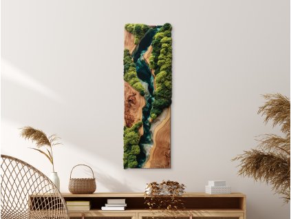 Machový obraz Dotyk prírody (UV tlač) (Kép mérete 43 x 130 cm, Felületkezelés 3D)