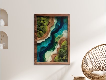 Machový obraz Lagúna (UV tlač) (Kép mérete 110 x 77 cm, Felületkezelés 3D)