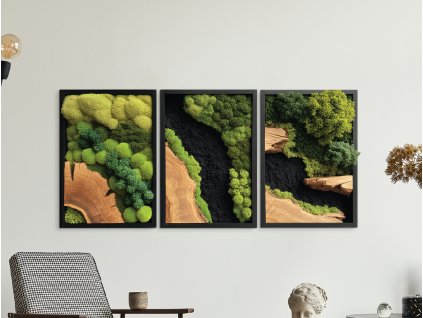 Trojdielny machový obraz Hlbočina (UV tlač) (Kép mérete 85 x 185 cm, Felületkezelés 3D)