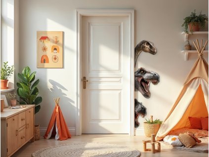 Dekorácia na stenu Dinosaury (Kép mérete 200 x 50,5 cm, Felületkezelés 3D)