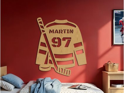 Drevená dekorácia Hokejový dres - na mieru (Kép mérete 89 x 77 cm, Kép színe Antracit)