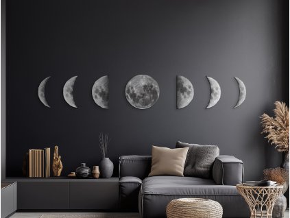 Viacdielny obraz Fázy Mesiaca (Kép mérete 34 x 200 cm, Felületkezelés 3D)