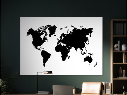 Minimalistická mapa sveta (A kép mérete A1, A keret színe Keret nélkül, Felületkezelés 3D)