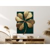 Obraz Zlatý štvorlístok (Kép mérete 89 x 73 cm, Felületkezelés 3D)