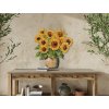Obraz Maľované slnečnice vo váze (Kép mérete 89 x 87 cm, Felületkezelés 3D)
