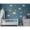 Sada nálepiek na stenu Oblaky a hviezdy (Kép mérete 130 x 200 cm, Felületkezelés 3D)