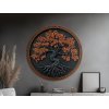 Okrúhly Strom života Plameň (Kép mérete 89 x 89 cm, Felületkezelés 3D)