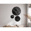 Trojdielny okrúhly obraz Čierny mramor (Kép mérete 108 x 76 cm, Felületkezelés Matt)