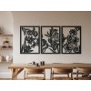 3-dielny obraz Kvety v rozpuku (Kép mérete 89 x 195,5 cm, Kép színe Antracit)