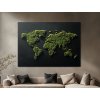 Dekoračná mapa sveta v machovom dizajne (A kép mérete A1, A keret színe Keret nélkül, Felületkezelés 3D)