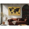 Dekoračná mapa sveta v zlatom dizajne (A kép mérete A1, A keret színe Keret nélkül, Felületkezelés 3D)