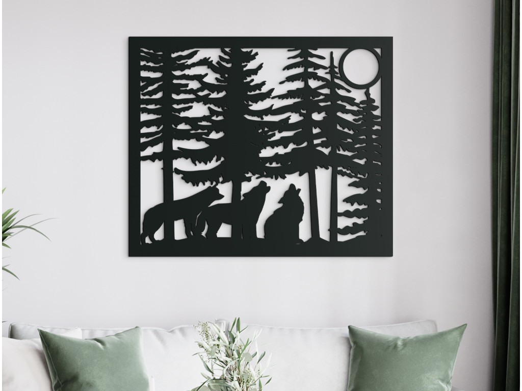 Drevený obraz Vlky (Dimensioni del quadro 65 x 78 cm, Colore del quadro Antracite)