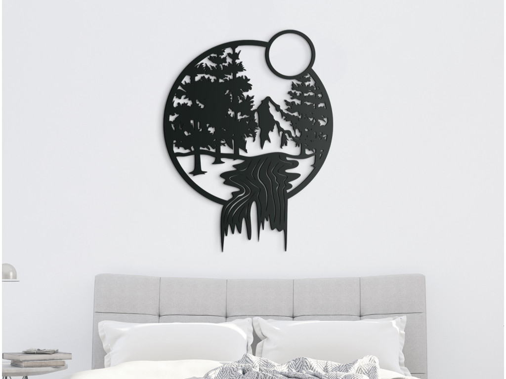 Drevený obraz Lesný potok (Dimensioni del quadro 85,5 x 65 cm, Colore del quadro Antracite)