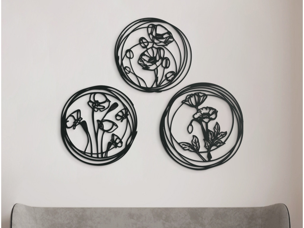 Viacdielny obraz Divé maky (Dimensioni del quadro 89 x 106,5 cm, Colore del quadro Antracite)