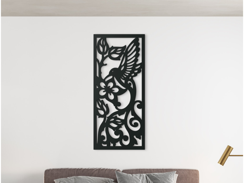 Vyrezávaný obraz Kolibrík (Dimensioni del quadro 89 x 39 cm, Colore del quadro Antracite)