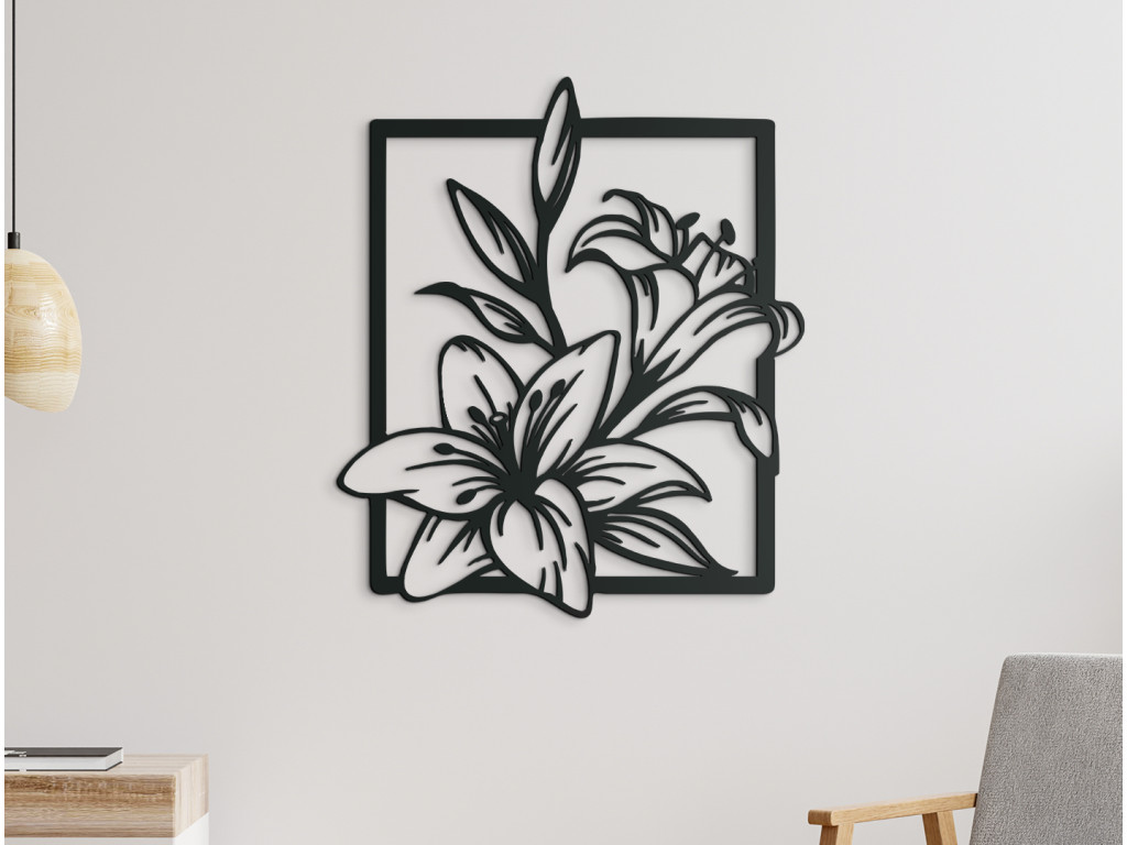 Drevený obraz Ľalie (Dimensioni del quadro 75,5 x 65 cm, Colore del quadro Antracite)