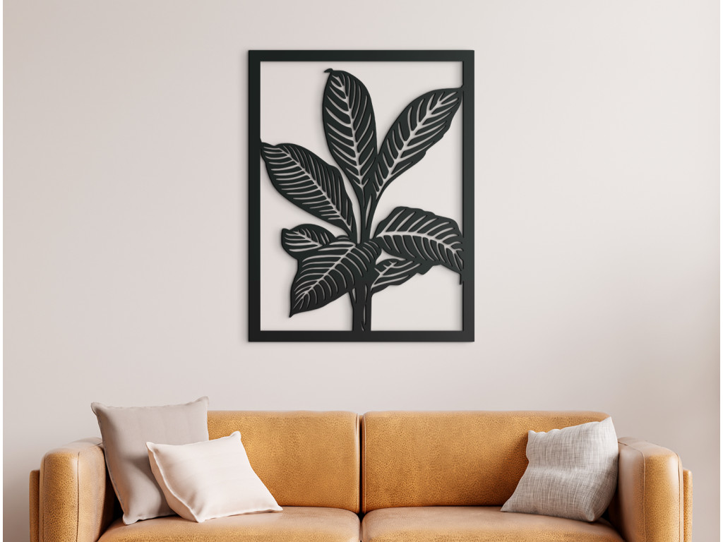 Vyrezávaný obraz Rozprestreté listy (Dimensioni del quadro 84 x 65 cm, Colore del quadro Antracite)