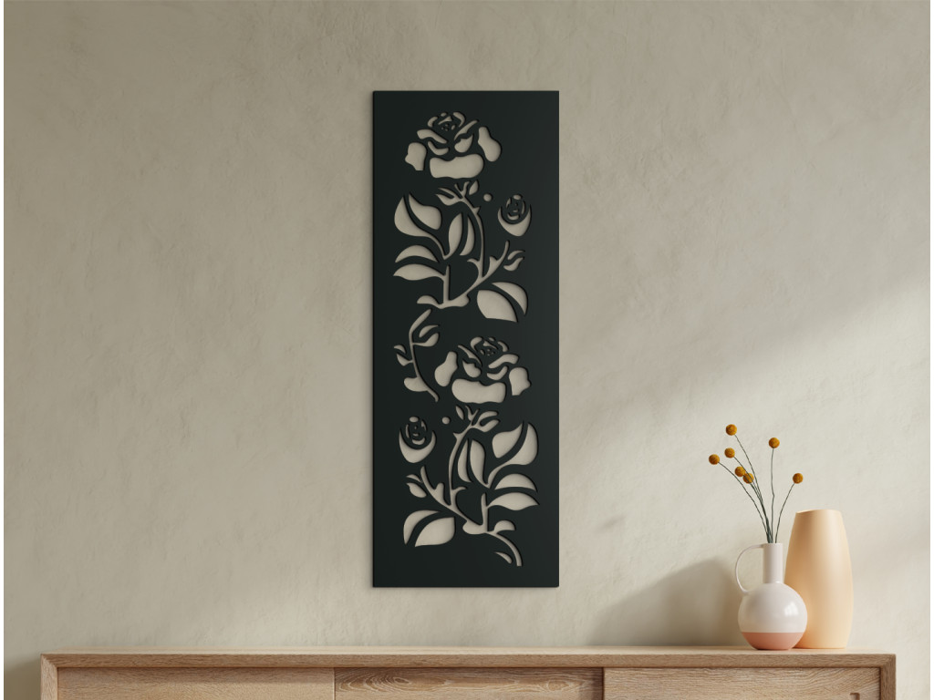 Drevený obraz Ruže (Dimensioni del quadro 89 x 33 cm, Colore del quadro Antracite)