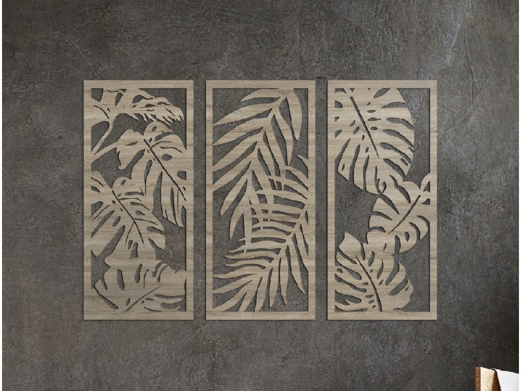 Quadro multidirezionale Piante (Colore del quadro Grigio, Dimensioni del quadro 32,5 x 45,5 cm)