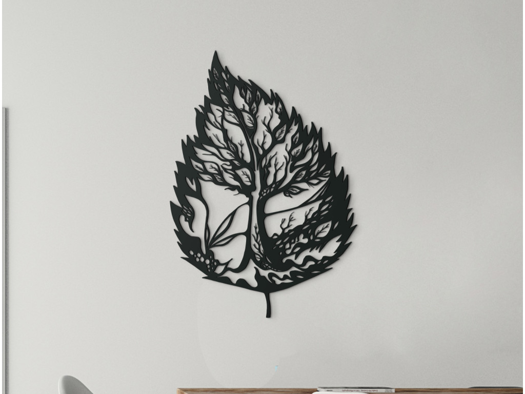 Drevený obraz Strom v liste (Dimensioni del quadro 89 x 62 cm, Colore del quadro Antracite)